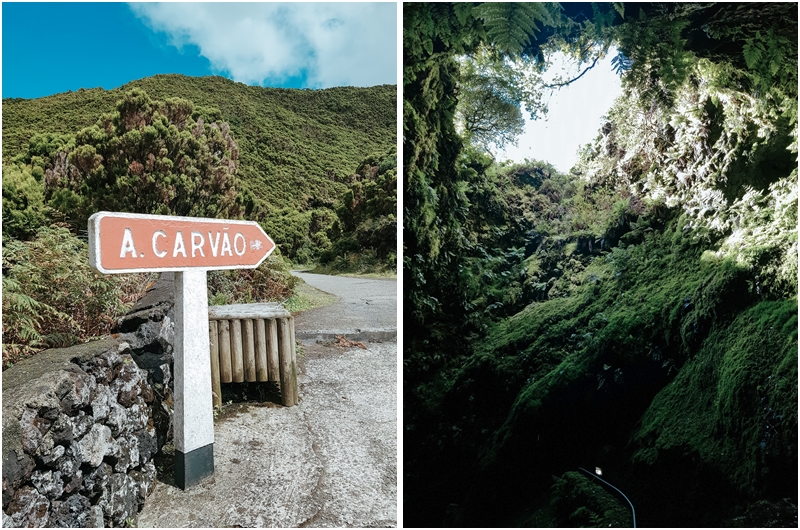 Algar do Carvão - Furnas do Enxofre, szlaki trekingowe na Terceirze, Terceira